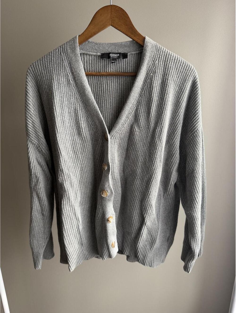 Hudson v-neck button down knit sweater cardigan